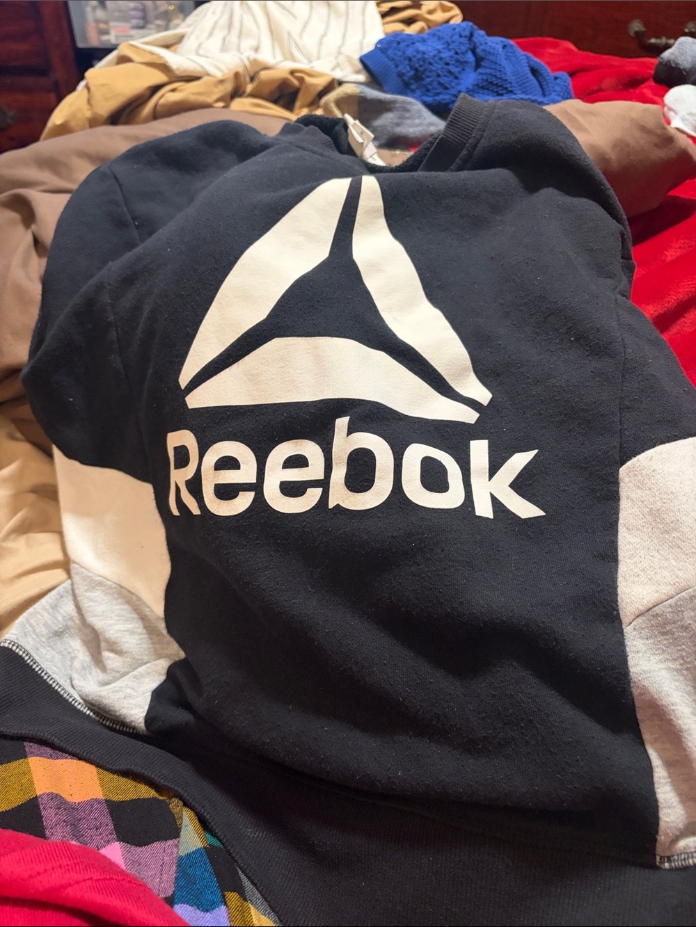 Reebok Black Crewneck Sweatshirt with White Logo